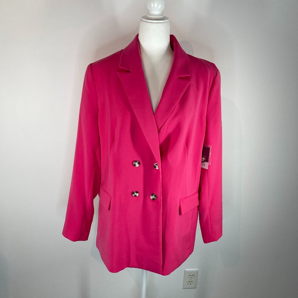 Nine West NWT Hot Pink Tunic Length Blazer size 16
